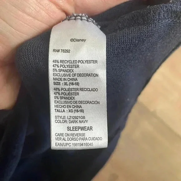4/$25 Disney Lilo & Stitch Sleep Shirt Navy Sz XL - Picture 5 of 6